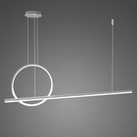 Lampa wisząca Linea No.2 40cm 4k srebrna ściemnialna 