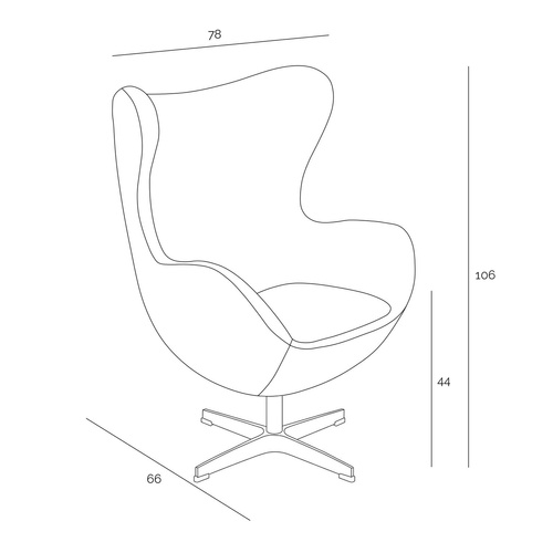 Fotel Jajo biała skóra 01 Premium