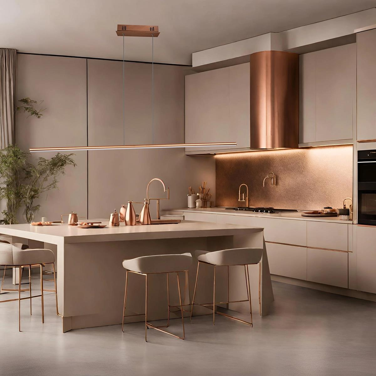 Nowoczesna lampa LED miedziana