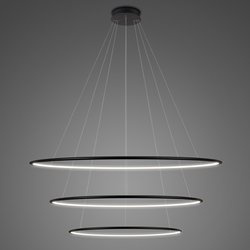 Lampa wisząca Ledowe Okręgi No.3 100cm 4k czarna ściemnialna