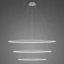 Lampa wisząca Ledowe Okręgi No.3 100cm 4k srebrna