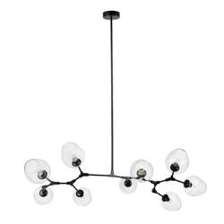 Lampa wisząca MODERN ORCHID-9 transparentno czarna 150 cm