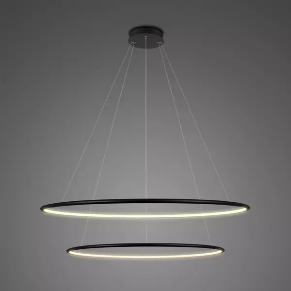 Altavola Design: Lampa Ledowe Okręgi No. 2 czarna Φ80 cm in 3k ściemnialna