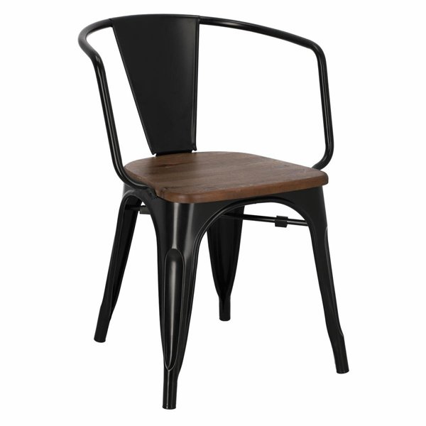 Krzesło Paris Arms Wood czarne sosna      orzech