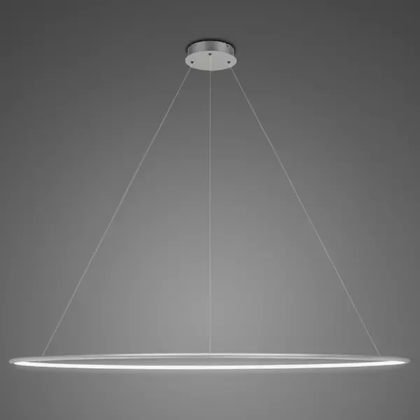 Lampa wisząca Ledowe Okręgi No.1 200cm 4k srebrna ściemnialna 