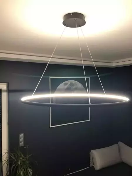 Lampa wisząca Ledowe Okręgi No.1 Φ60 cm in 4k czarna  Altavola Design