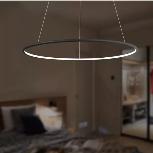 Lampa wisząca Ledowe Okręgi No.1 80cm 2700k czarna Design