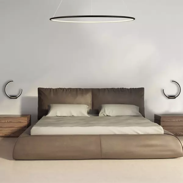 Lampa wisząca Ledowe Okręgi No.1 80cm 2700k czarna Design