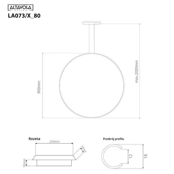 Lampa wisząca Ledowe Okręgi No.1 80cm złoty 4k 