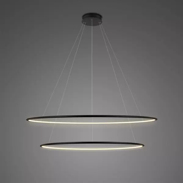 Lampa wisząca Ledowe Okręgi No.2 100cm 3k czarna 