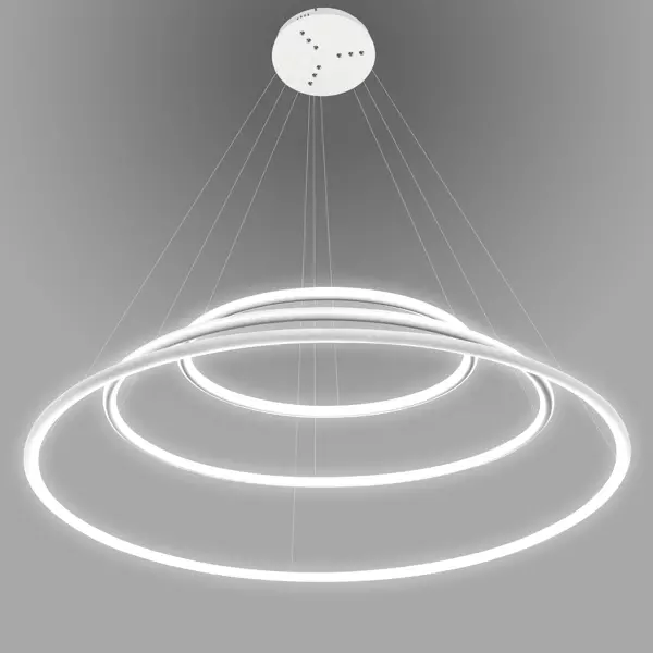 Lampa wisząca Ledowe Okręgi No.3 100cm 4k biała ściemnialna