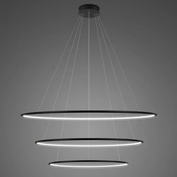 Lampa wisząca Ledowe Okręgi No.3 100cm 4k czarna ściemnialna