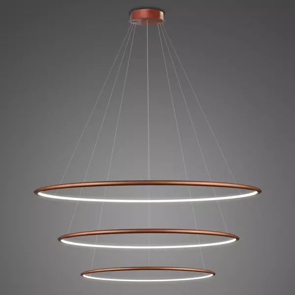 Lampa wisząca Ledowe Okręgi No.3 100cm 4k miedziana