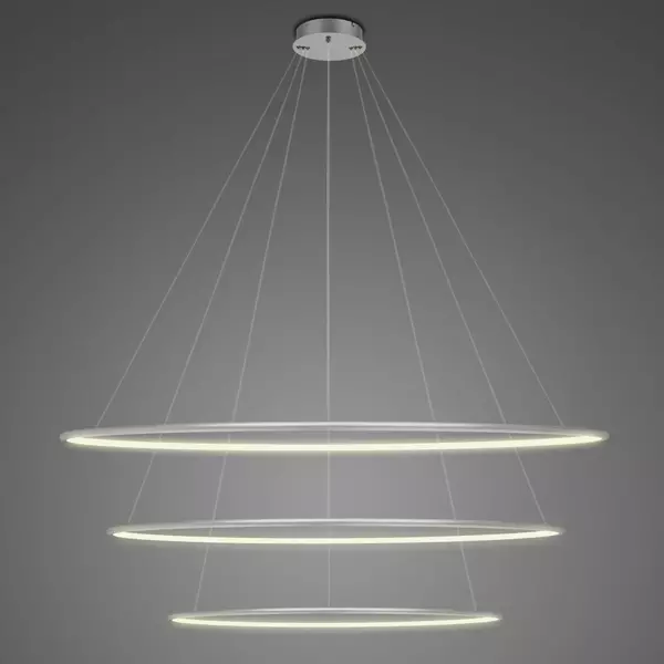 Lampa wisząca Ledowe Okręgi No.3 120cm 3k srebrna ściemnialna