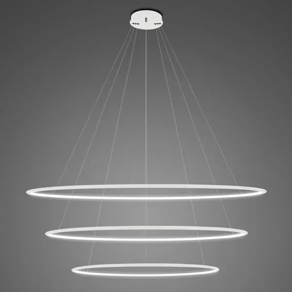 Lampa wisząca Ledowe Okręgi No.3 120cm 4k biała ściemnialna