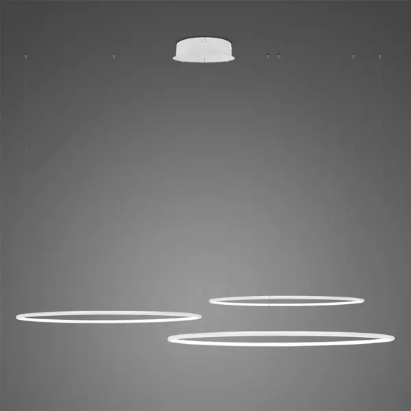Lampa wisząca Ledowe Okręgi No.3 80cm 3k biała ściemnialna 