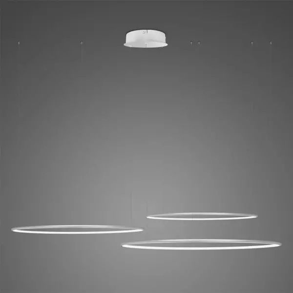 Lampa wisząca Ledowe Okręgi No.3 80cm 4k srebrna ściemnialna 