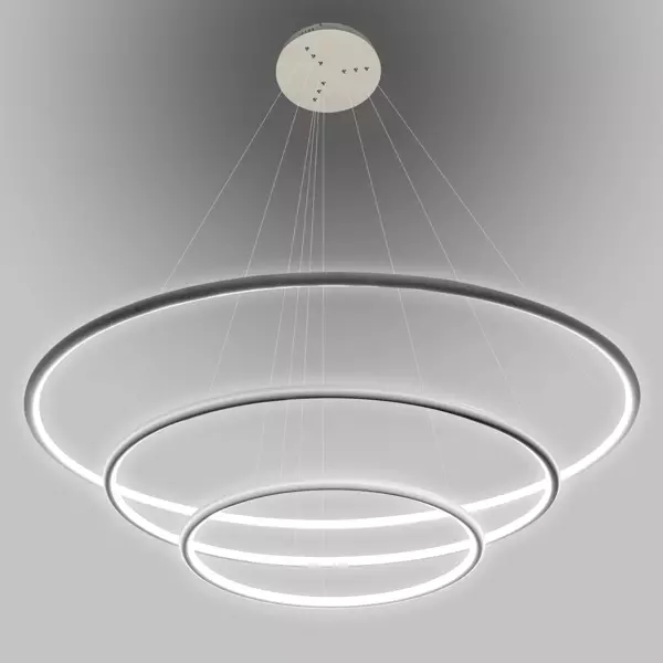 Lampa wisząca Ledowe Okręgi No.3 80cm 4k szary 