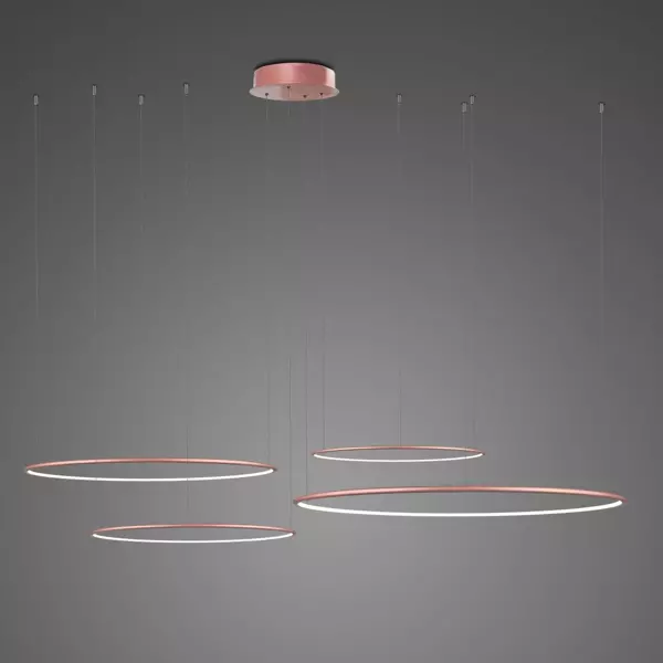 Lampa wisząca Ledowe Okręgi No.4 CO4 100cm 3k różowo złota 