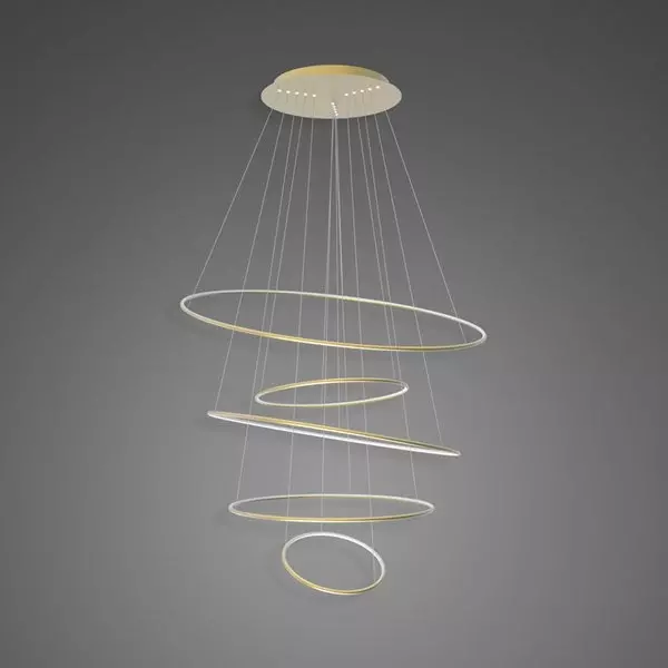 Lampa wisząca Ledowe Okręgi No.5 120cm 3k złota dimm 