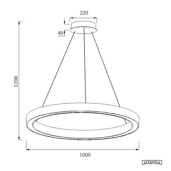 Ledowa Lampa wisząca Billions No.4 100cm 4k złota 