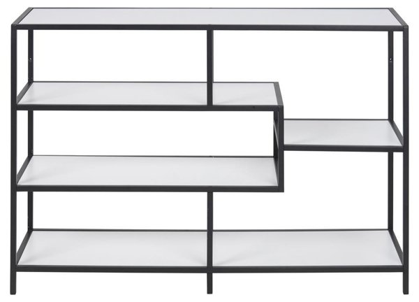 Regał Seaford V czarny/biały