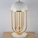 Lampa stołowa DOLCE VITA biało złota 60 cm