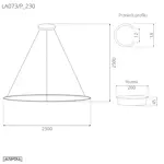 Lampa wisząca Ledowe Okręgi No.1 230cm 4k Różowe Złoto 