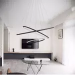 Lampa wisząca Ledowe Okręgi No.3 100cm 4k czarna ściemnialna