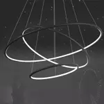 Lampa wisząca Ledowe Okręgi No.3 80cm 4k czarna Design