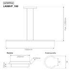 Lampa wisząca Linea No.1 100cm 3k miedziana ściemnialna 